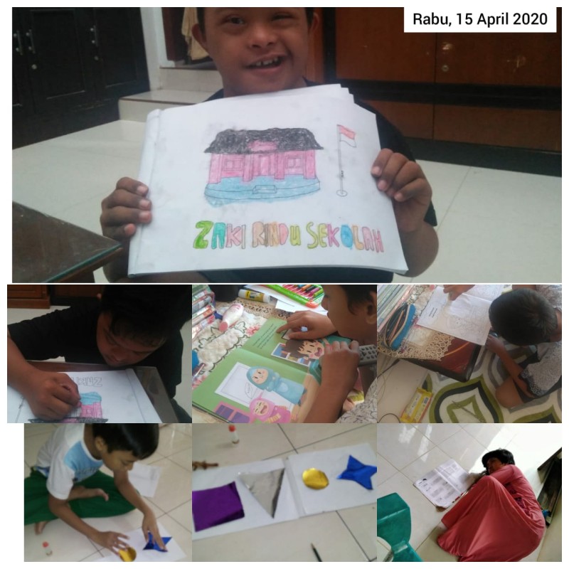 Murid SLB TNCC melaksanakan Kegiatan belajar mengajar di Rumah