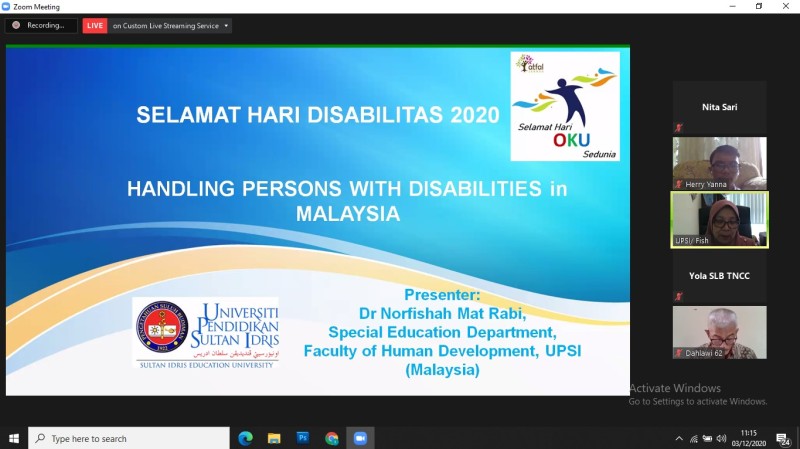 Perayaan Hari Disabilitas Internasional di TNCC