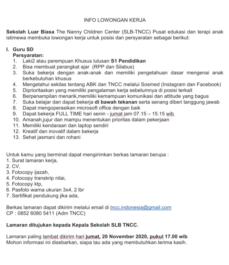 INFO LOWONGAN KERJA